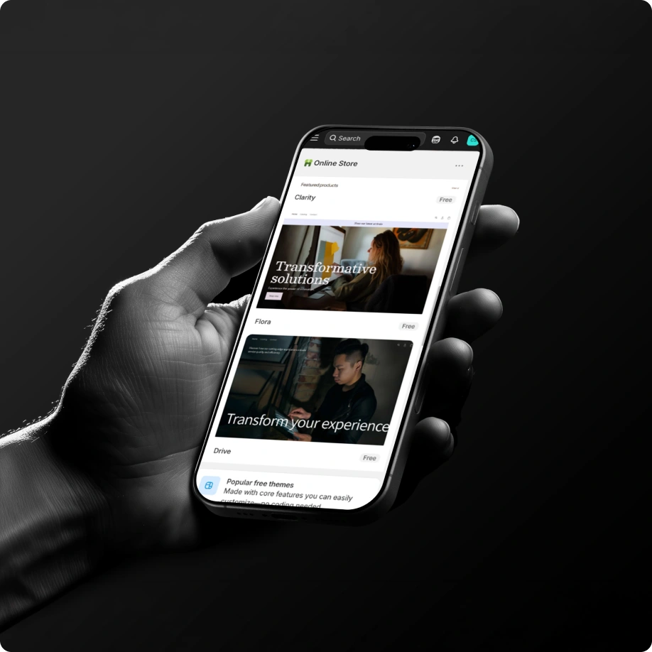 Shopify mobile commerce mockup